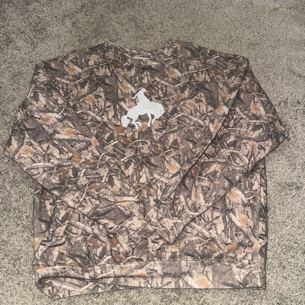Camouflage Crewneck with White Rodeo logo